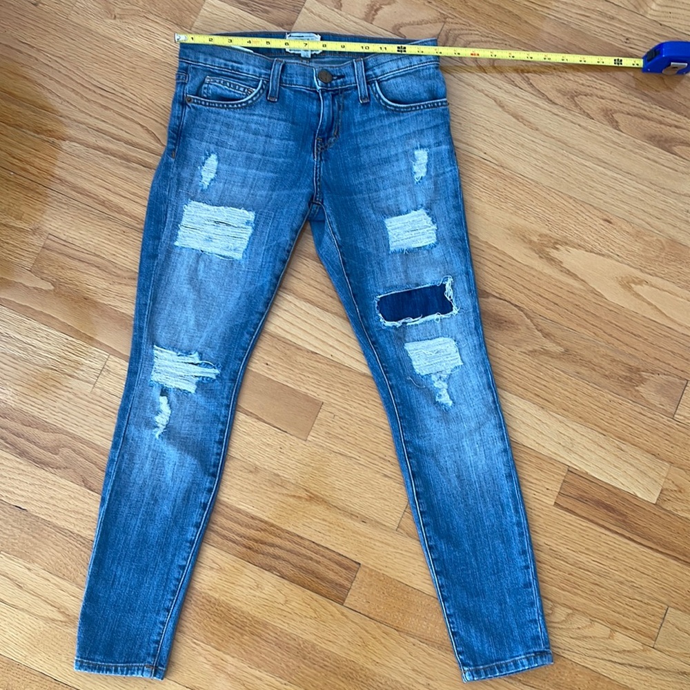Current Elliott The Stiletto Skinny Jeans size 25 distressed “Vintage NY Repair”